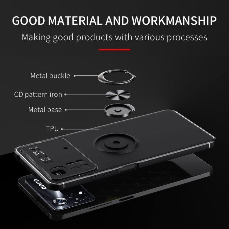 For Xiaomi Poco X4 Pro 5G Metal Ring Holder TPU Phone Case