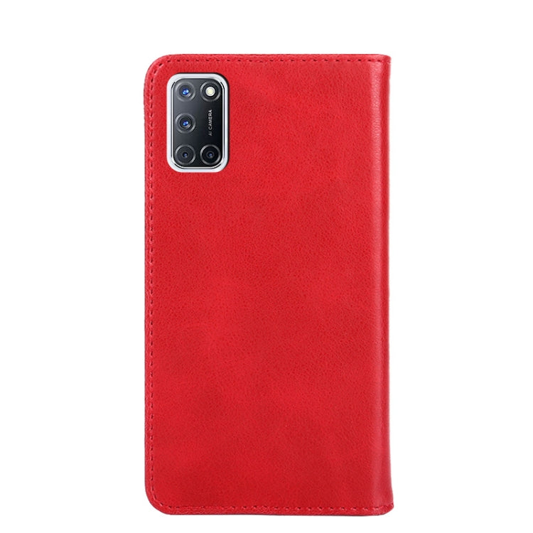 For OPPO A52 Non-Magnetic Retro Texture Horizontal Flip Leather Phone Case