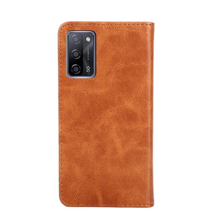 For OPPO A55 5G Non-Magnetic Retro Texture Horizontal Flip Leather Phone Case