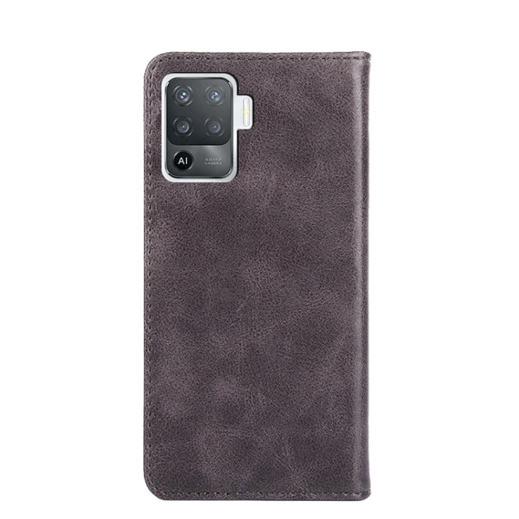 For OPPO A94 / F19 Pro Non-Magnetic Retro Texture Horizontal Flip Leather Phone Case