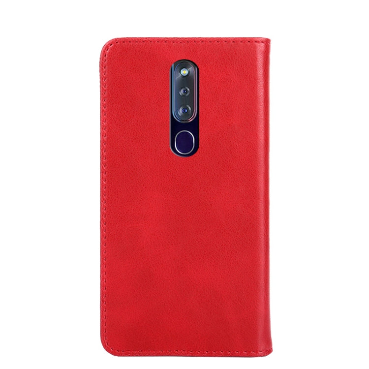For OPPO F11 Pro Non-Magnetic Retro Texture Horizontal Flip Leather Phone Case
