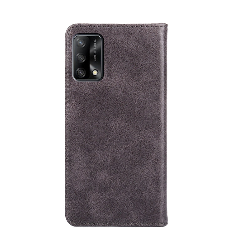 For OPPO A74 4G / F19 Non-Magnetic Retro Texture Horizontal Flip Leather Phone Case