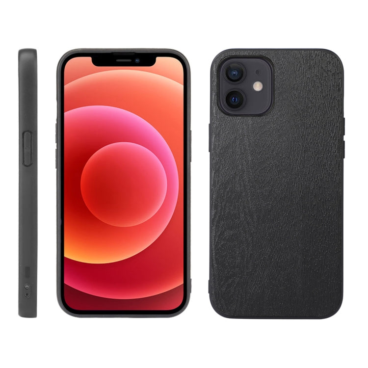 For iPhone 12 mini Wood Texture PU Phone Case