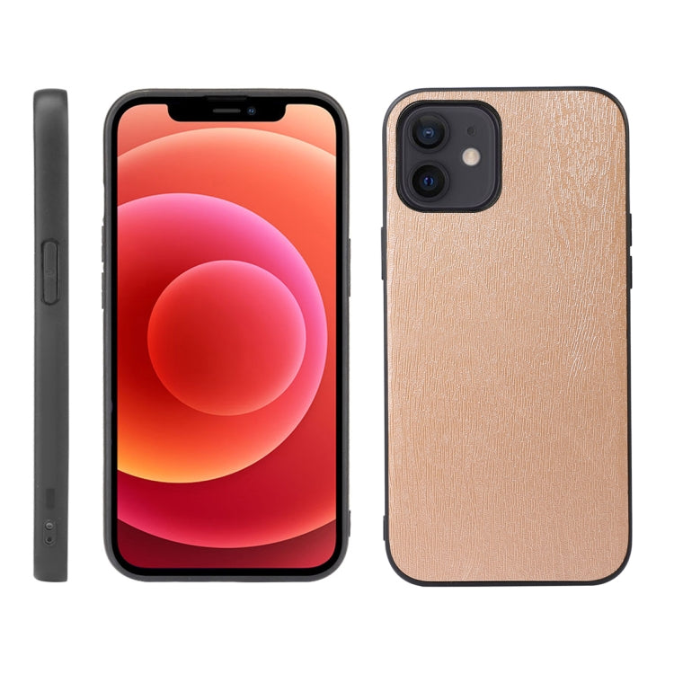 For iPhone 12 mini Wood Texture PU Phone Case
