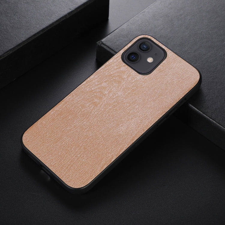 For iPhone 12 mini Wood Texture PU Phone Case