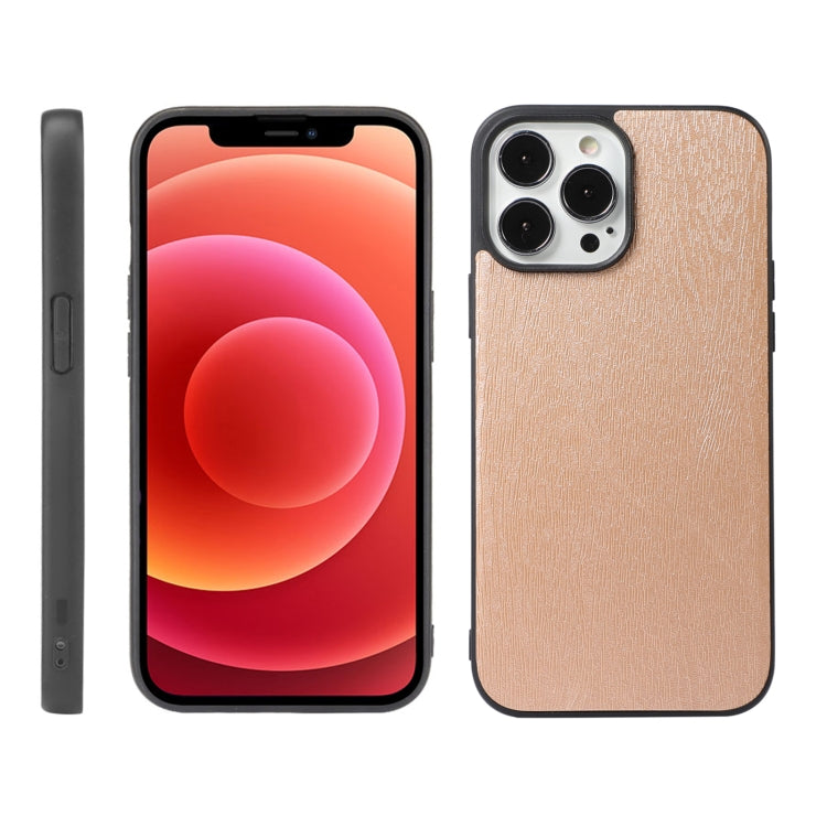 For iPhone 12 / 12 Pro Wood Texture PU Phone Case