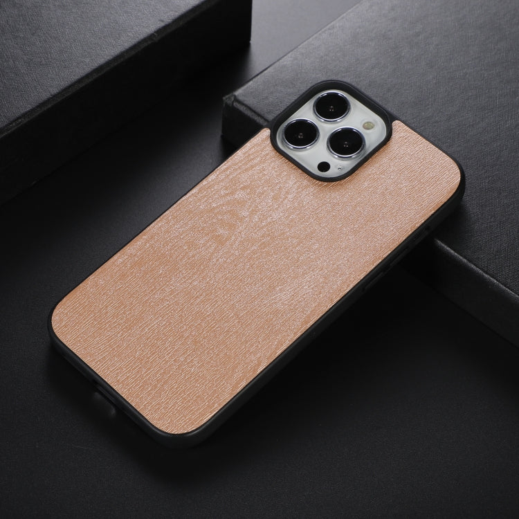 For iPhone 12 / 12 Pro Wood Texture PU Phone Case