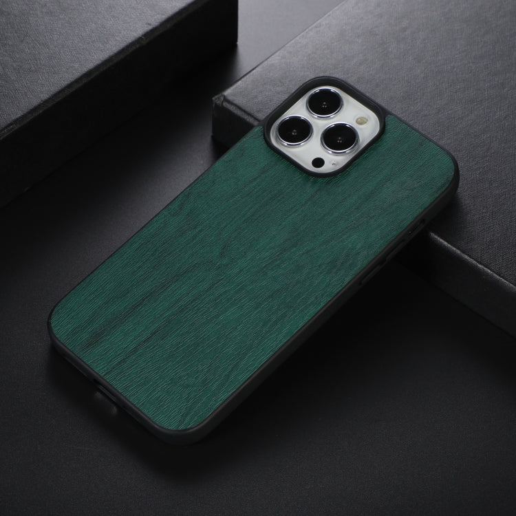 For iPhone 12 / 12 Pro Wood Texture PU Phone Case