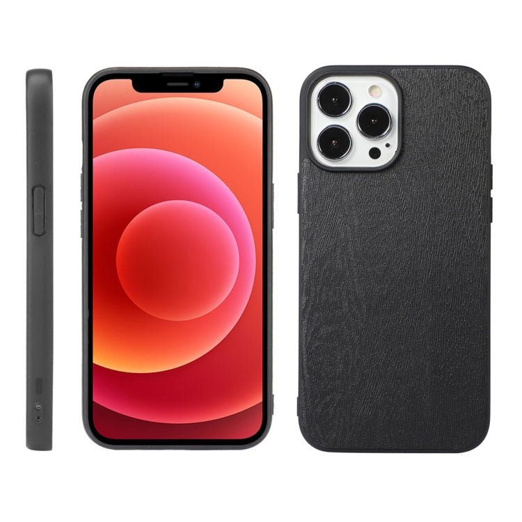 For iPhone 12 Pro Max Wood Texture PU Phone Case