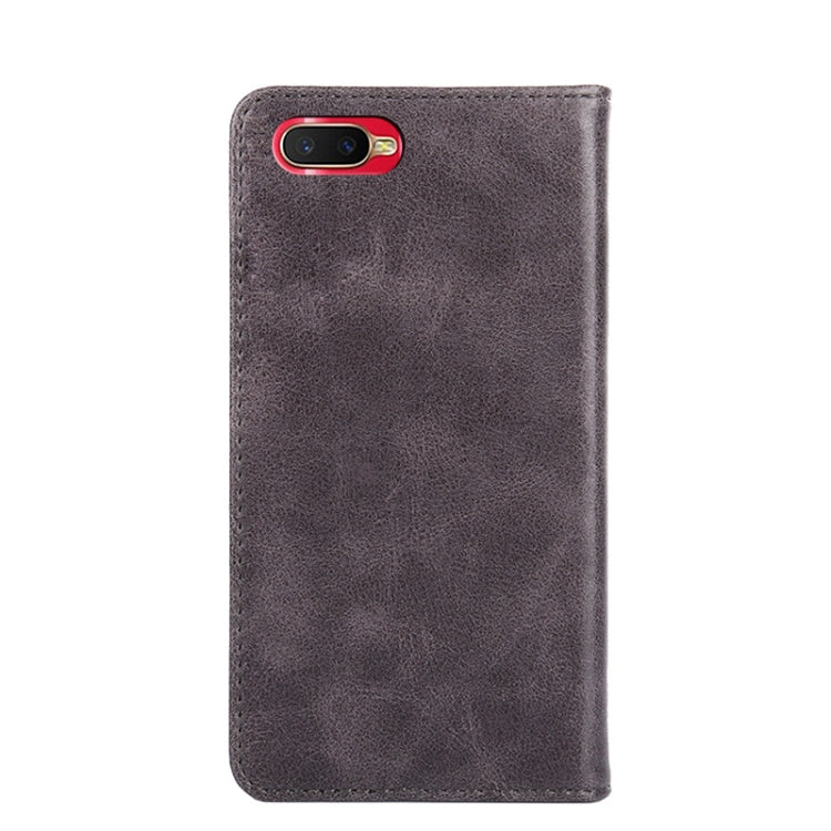 For OPPO K1 / Reno A Non-Magnetic Retro Texture Horizontal Flip Leather Phone Case