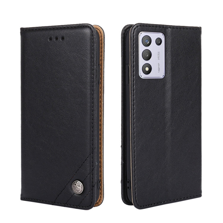 For OPPO K9s / Realme Q3s Non-Magnetic Retro Texture Horizontal Flip Leather Phone Case