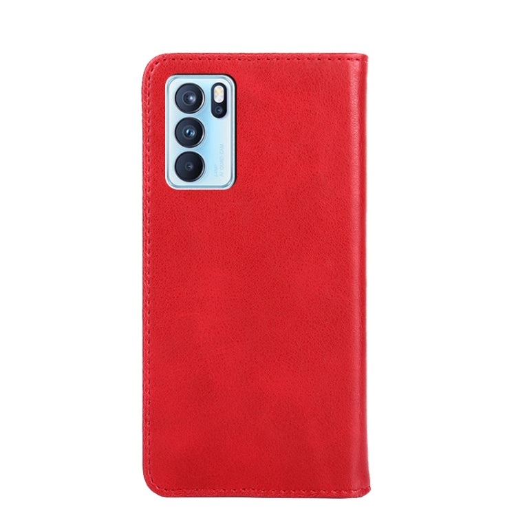For OPPO Reno6 Pro Non-Magnetic Retro Texture Horizontal Flip Leather Phone Case