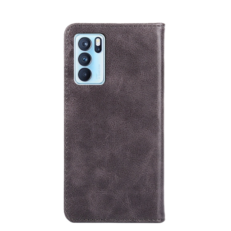 For OPPO Reno6 Pro Non-Magnetic Retro Texture Horizontal Flip Leather Phone Case