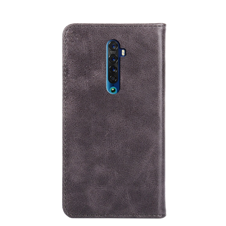 For OPPO Reno2 Non-Magnetic Retro Texture Horizontal Flip Leather Phone Case