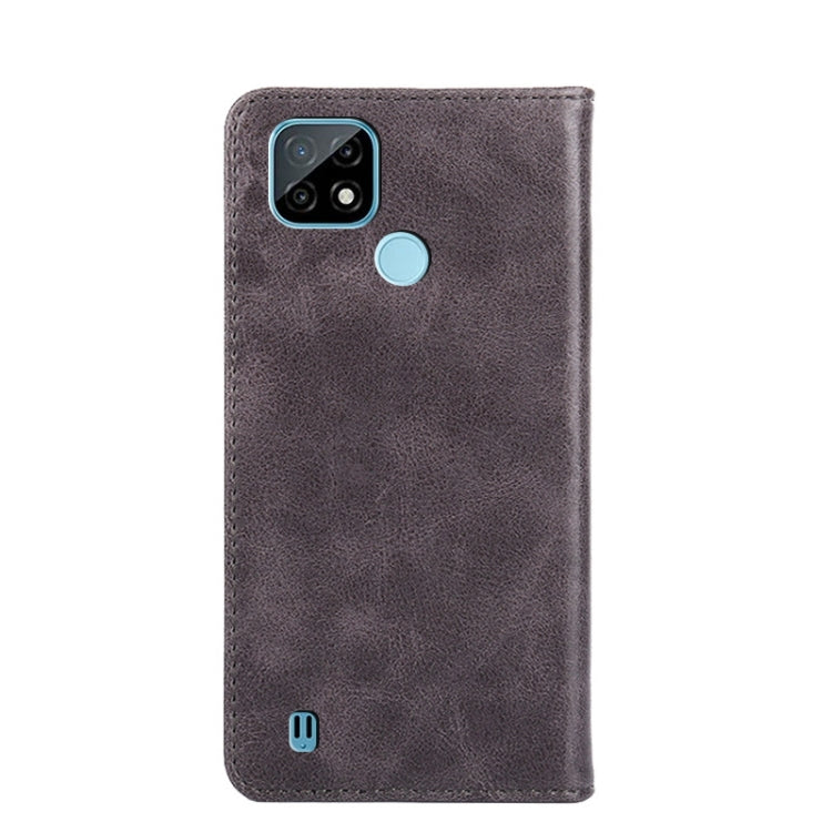 For OPPO Realme C21 Non-Magnetic Retro Texture Horizontal Flip Leather Phone Case