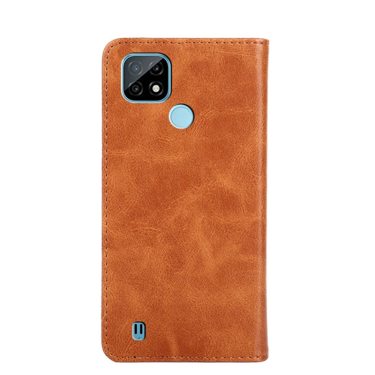 For OPPO Realme C21 Non-Magnetic Retro Texture Horizontal Flip Leather Phone Case
