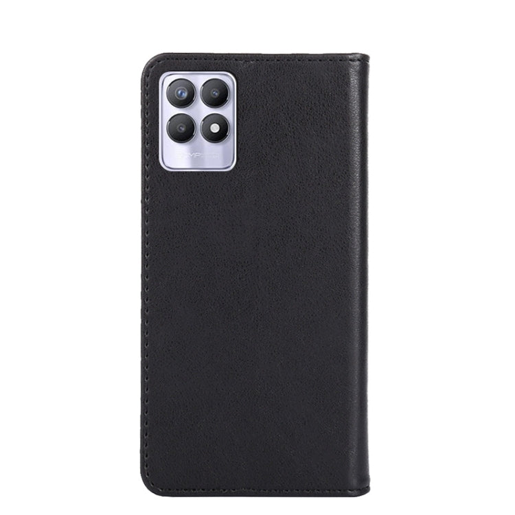 For OPPO Realme 8i Non-Magnetic Retro Texture Horizontal Flip Leather Phone Case