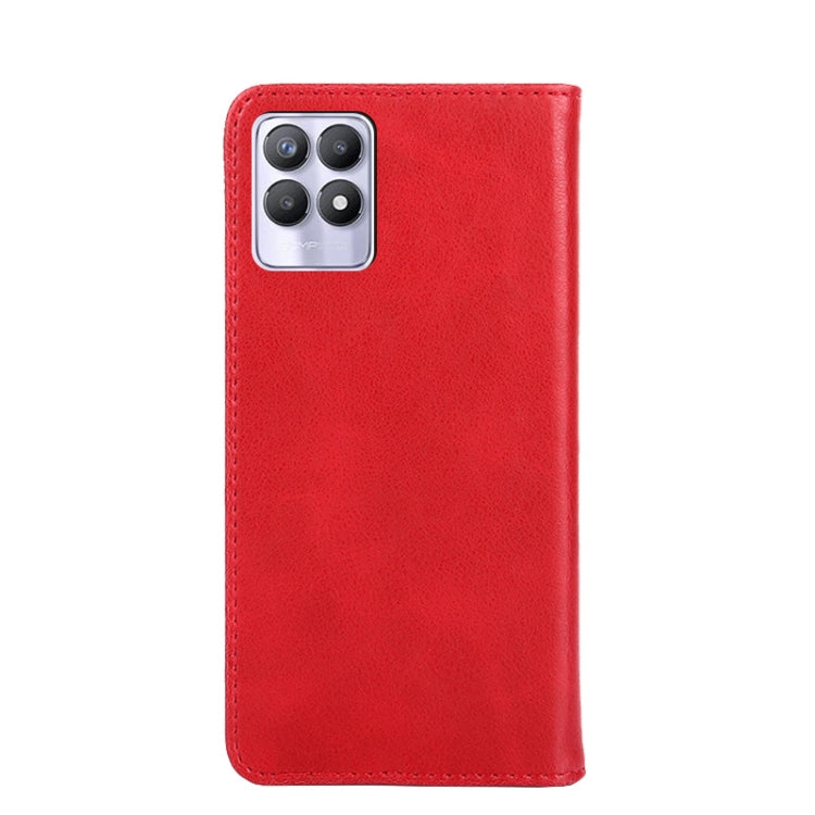 For OPPO Realme 8i Non-Magnetic Retro Texture Horizontal Flip Leather Phone Case