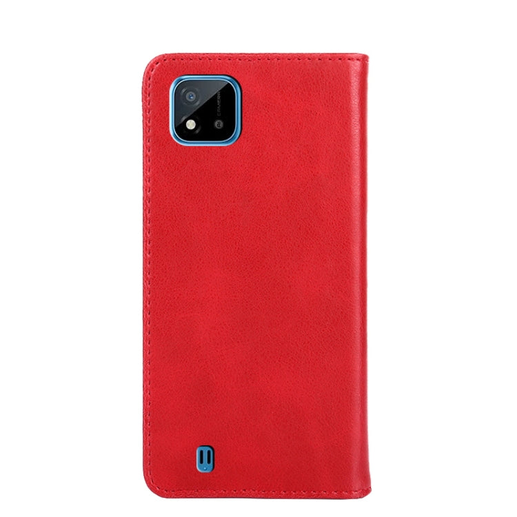For OPPO Realme C20 Non-Magnetic Retro Texture Horizontal Flip Leather Phone Case
