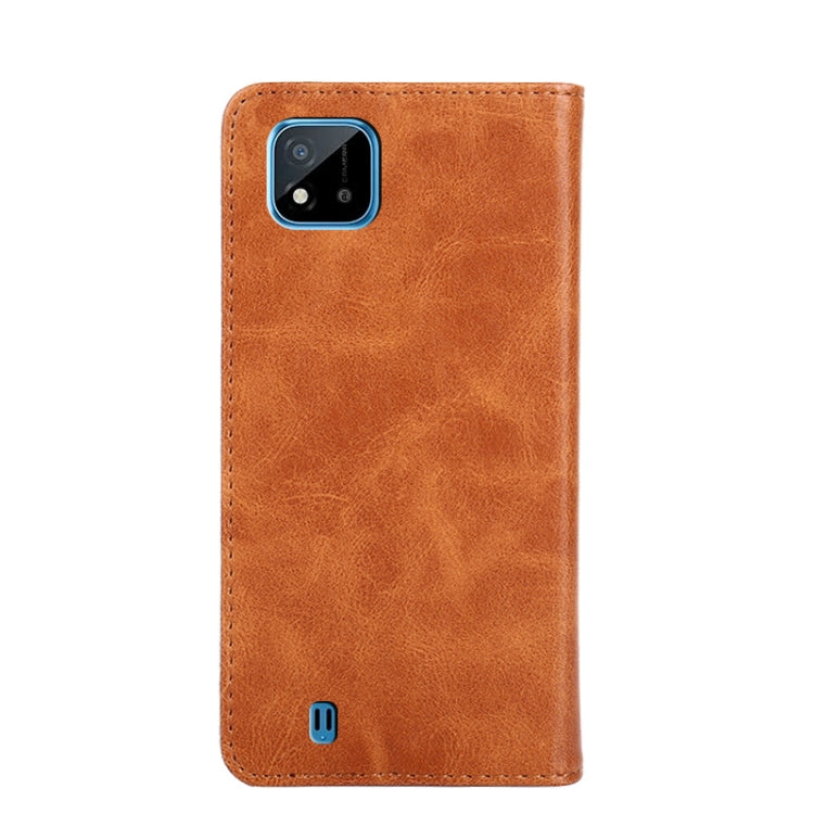 For OPPO Realme C20 Non-Magnetic Retro Texture Horizontal Flip Leather Phone Case