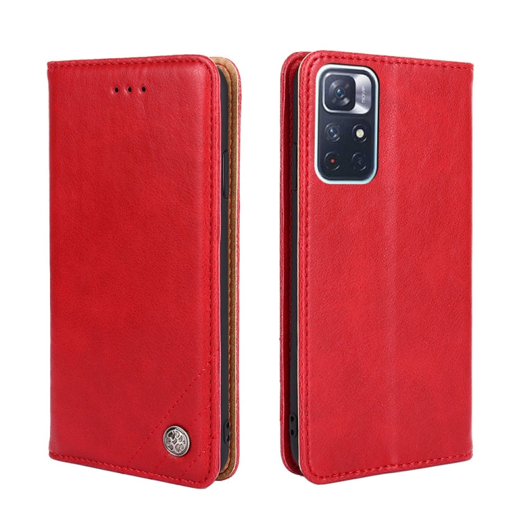 For Xiaomi Redmi Note 11 5G / Note 11T 5G Non-Magnetic Retro Texture Leather Phone Case