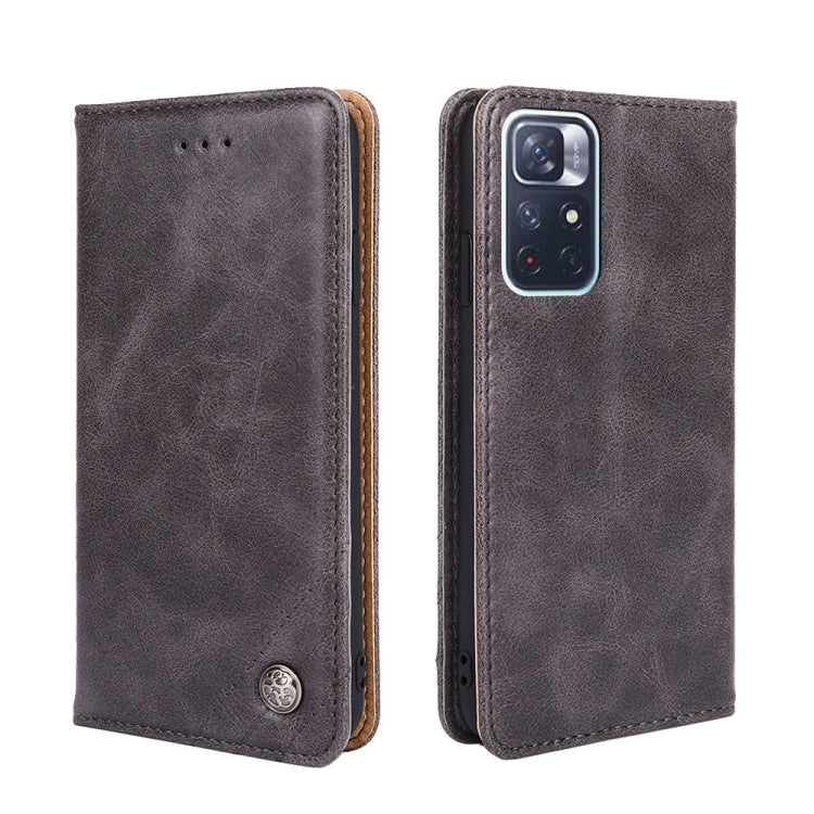 For Xiaomi Redmi Note 11 5G / Note 11T 5G Non-Magnetic Retro Texture Leather Phone Case