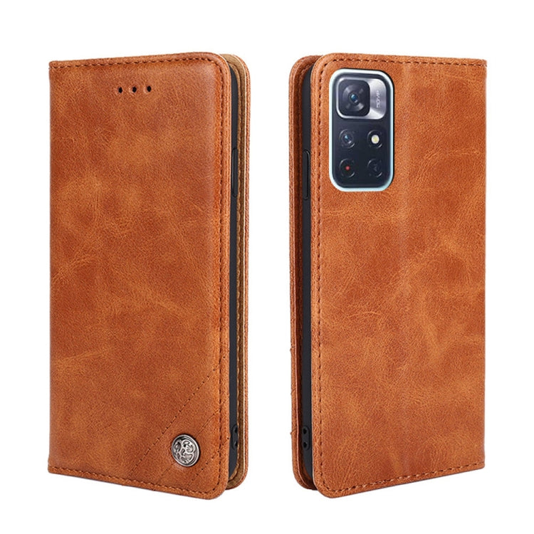 For Xiaomi Redmi Note 11 5G / Note 11T 5G Non-Magnetic Retro Texture Leather Phone Case