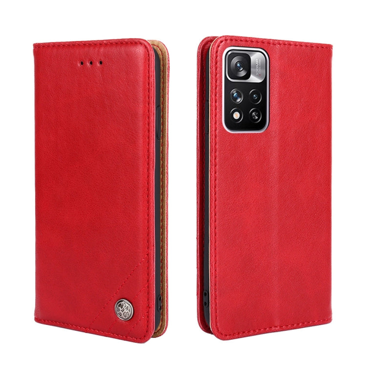 For Xiaomi Redmi Note 11 Pro 5G Non-Magnetic Retro Texture Leather Phone Case