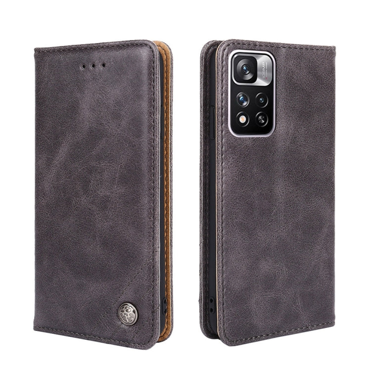 For Xiaomi Redmi Note 11 Pro 5G Non-Magnetic Retro Texture Leather Phone Case