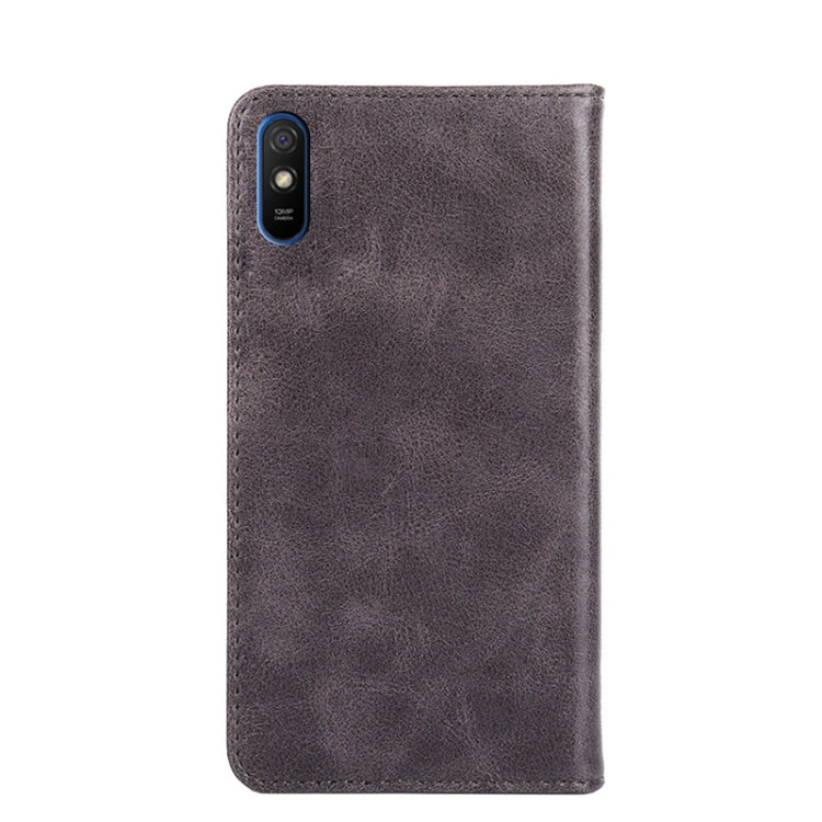 For Xiaomi Redmi 9A Non-Magnetic Retro Texture Leather Phone Case