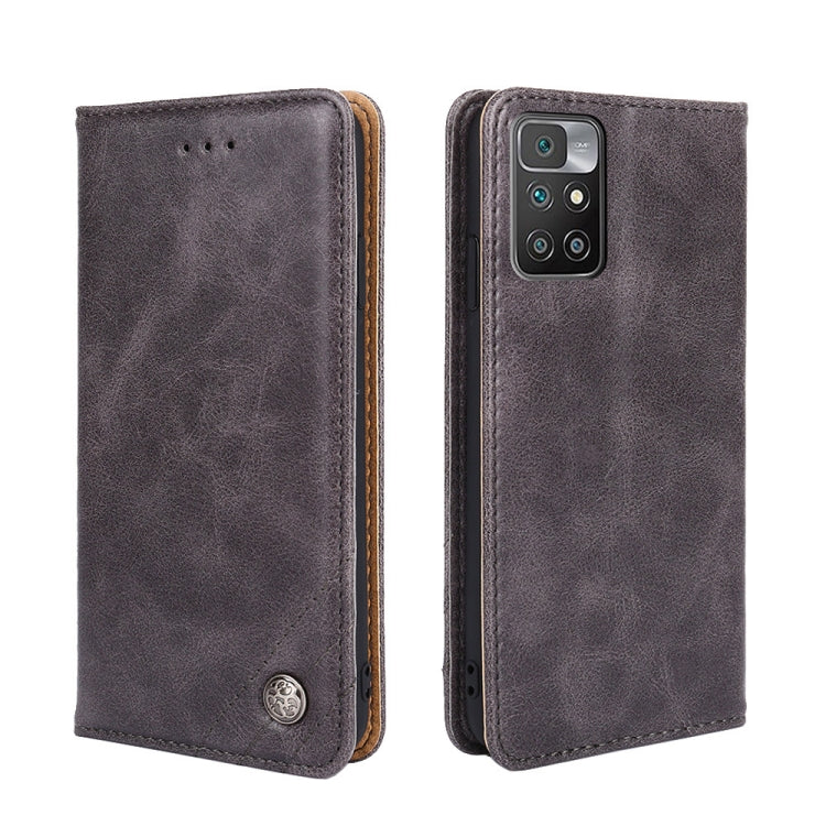 For Xiaomi Redmi 10 Non-Magnetic Retro Texture Leather Phone Case