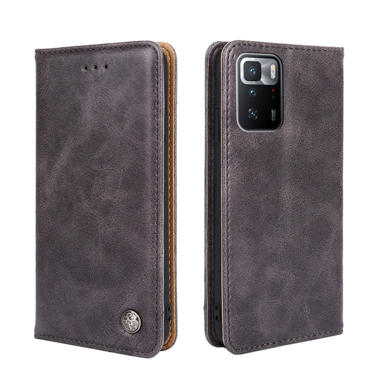 For Xiaomi Redmi Note 10 Pro 5G Non-Magnetic Retro Texture Leather Phone Case