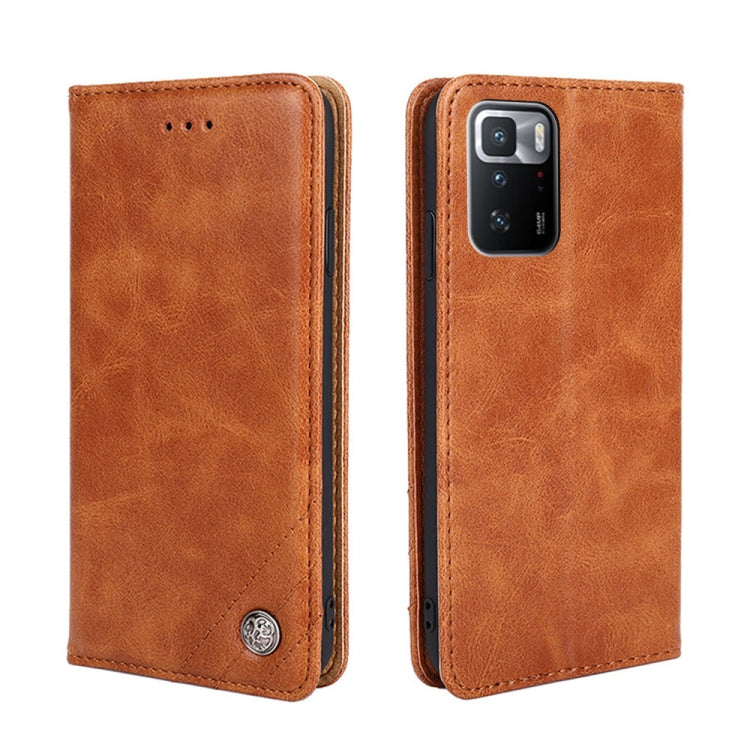 For Xiaomi Redmi Note 10 Pro 5G Non-Magnetic Retro Texture Leather Phone Case