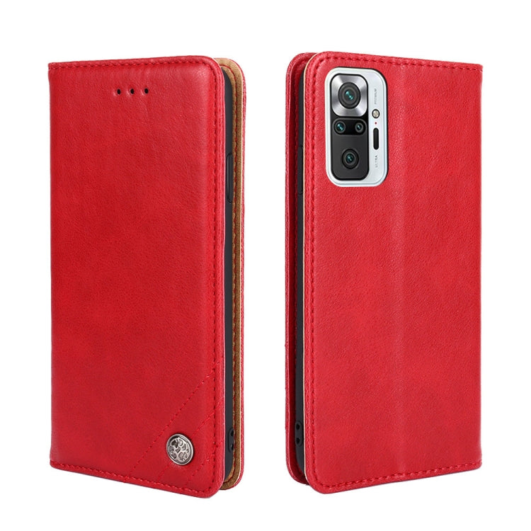 For Xiaomi Redmi Note 10 Pro / Note 10 Pro Max Non-Magnetic Retro Texture Leather Phone Case