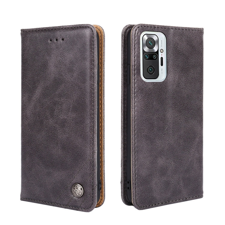 For Xiaomi Redmi Note 10 Pro / Note 10 Pro Max Non-Magnetic Retro Texture Leather Phone Case
