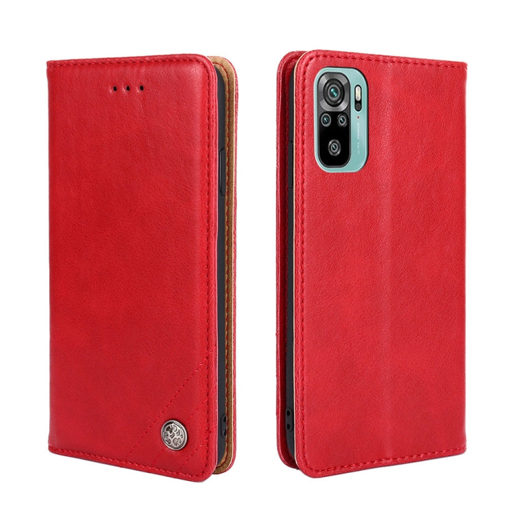 For Xiaomi Redmi Note 10 4G / Note 10S Non-Magnetic Retro Texture Leather Phone Case