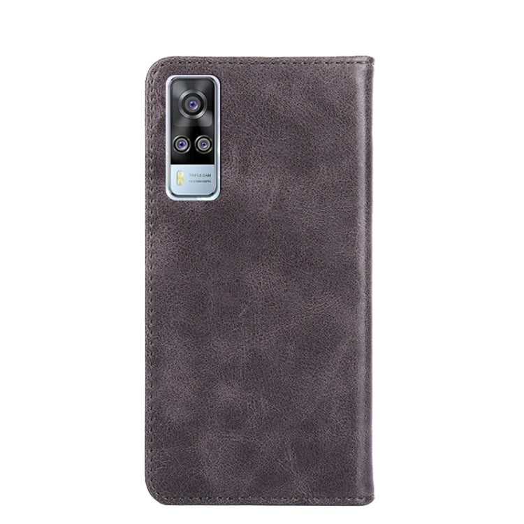 For vivo Y51 (2020, December) Non-Magnetic Retro Texture Leather Phone Case