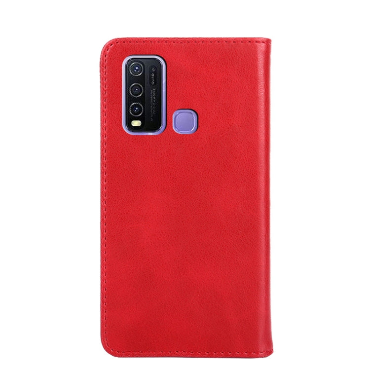 For vivo Y50 Non-Magnetic Retro Texture Leather Phone Case