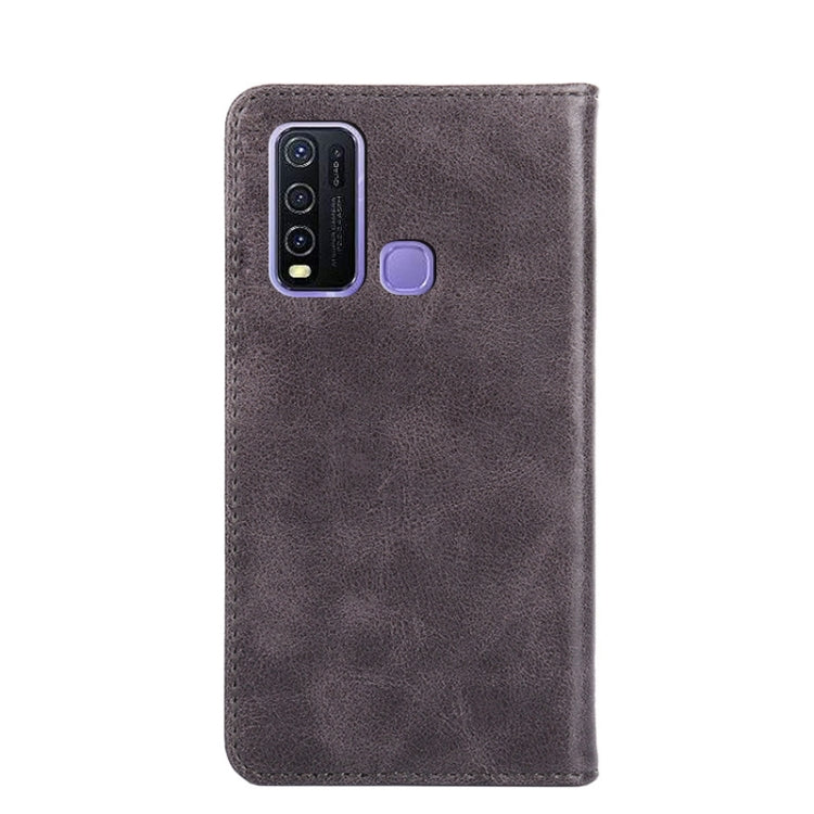 For vivo Y50 Non-Magnetic Retro Texture Leather Phone Case