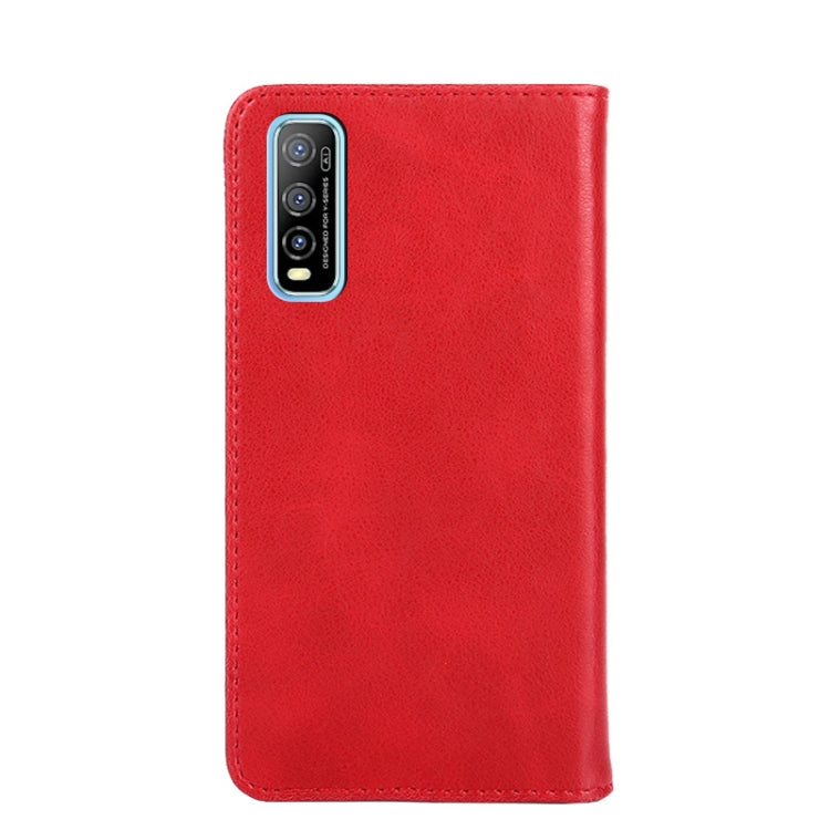 For vivo Y70s Non-Magnetic Retro Texture Leather Phone Case