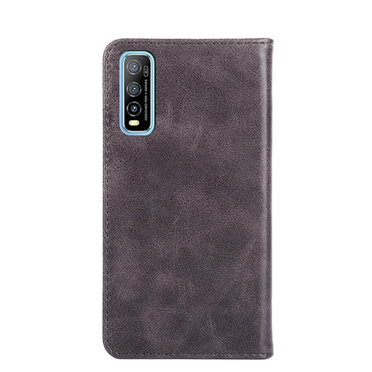 For vivo Y70s Non-Magnetic Retro Texture Leather Phone Case