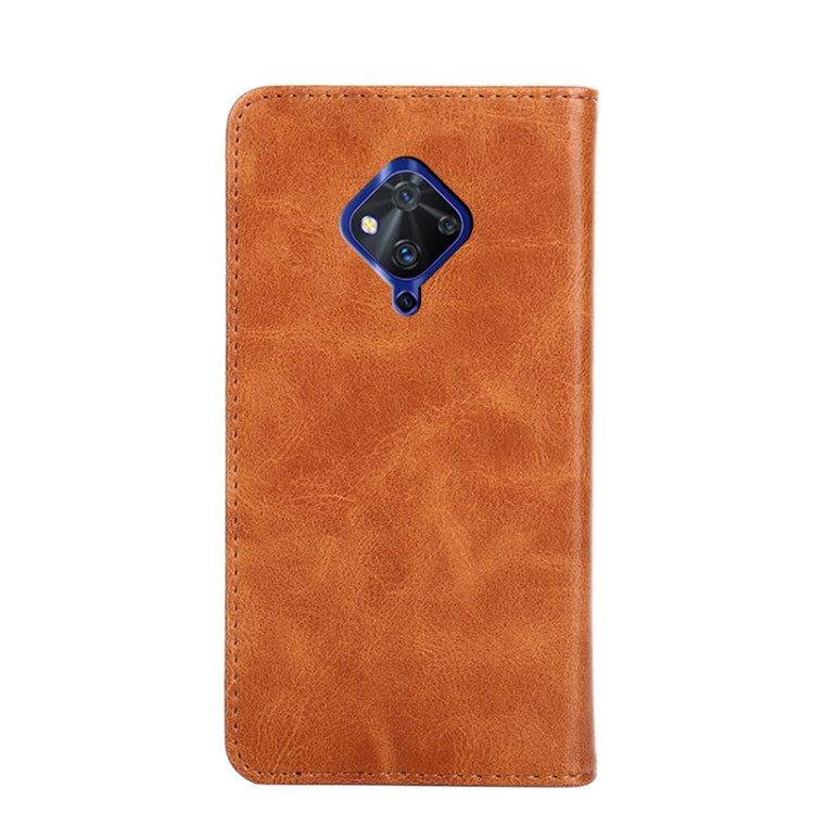 For vivo S5 Non-Magnetic Retro Texture Leather Phone Case