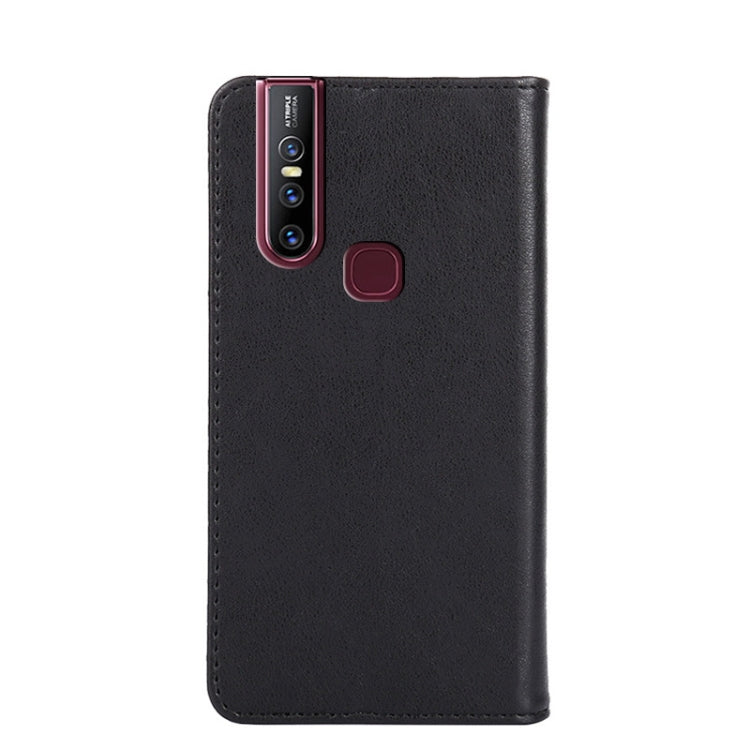 For vivo V15 Non-Magnetic Retro Texture Leather Phone Case