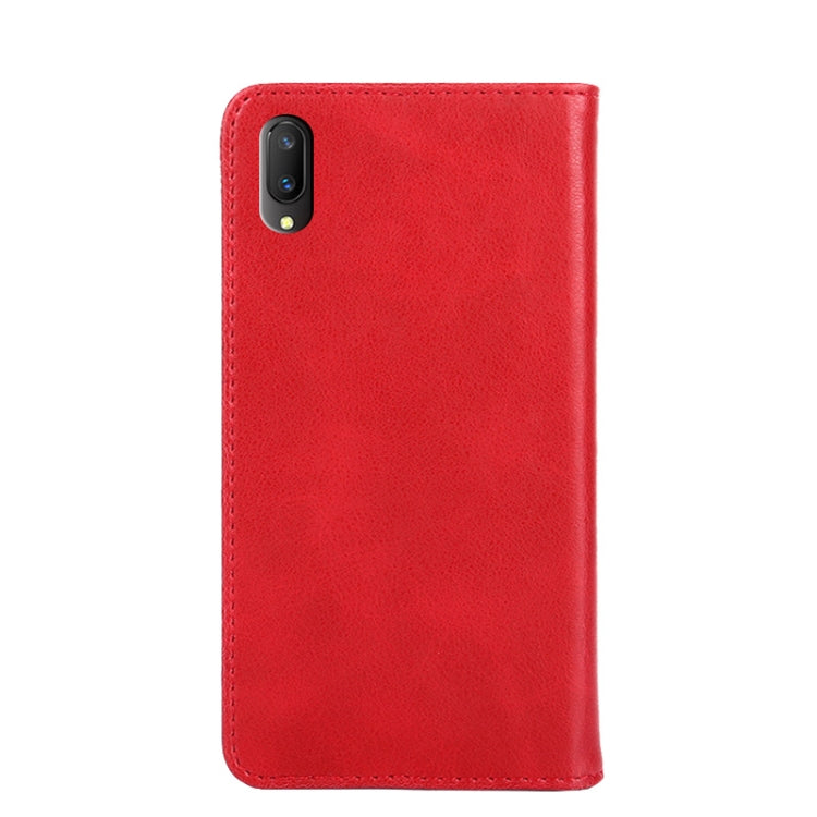 For vivo Y11 (2019) Non-Magnetic Retro Texture Leather Phone Case