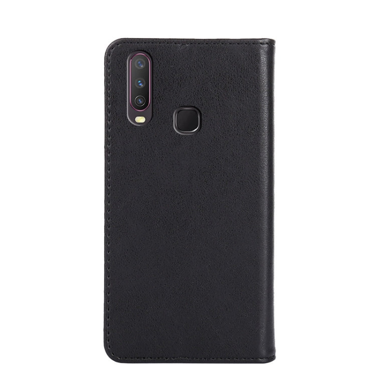 For vivo Y17 Non-Magnetic Retro Texture Leather Phone Case