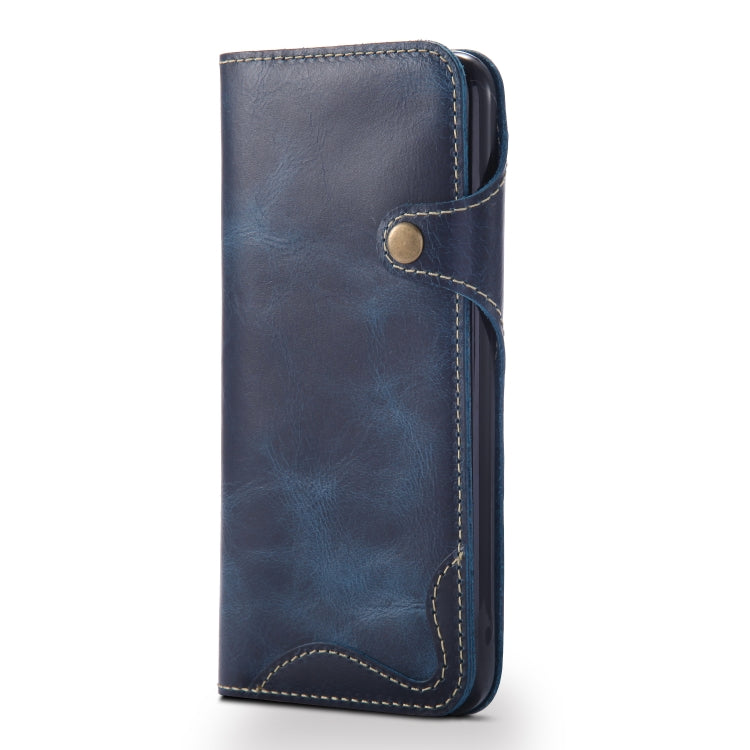 For iPhone 6 Plus / 6s Plus Denior Oil Wax Cowhide Magnetic Button Horizontal Flip Leather Case with Card Slots & Wallet