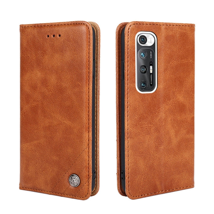 For Xiaomi Mi 10S Non-Magnetic Retro Texture Leather Phone Case
