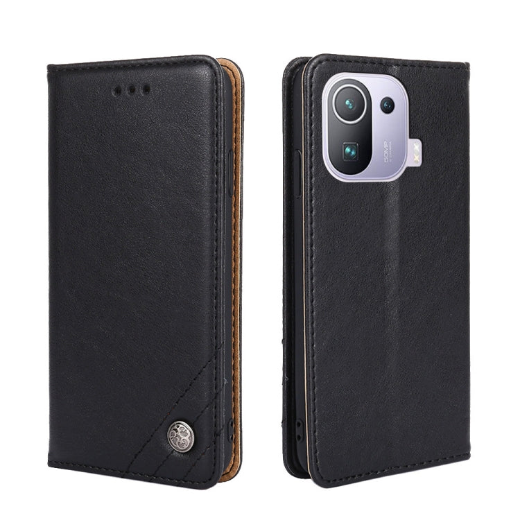 For Xiaomi Mi 11 Pro Non-Magnetic Retro Texture Leather Phone Case