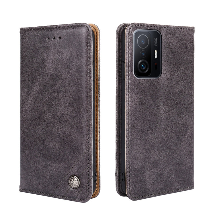 For Xiaomi Mi 11T Non-Magnetic Retro Texture Leather Phone Case