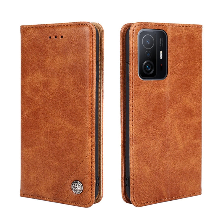For Xiaomi Mi 11T Non-Magnetic Retro Texture Leather Phone Case
